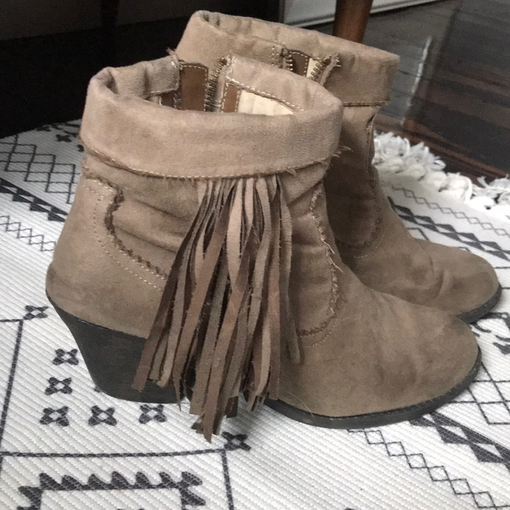 Charlotte Russe fringe booties